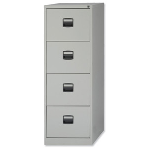 Trexus Filing Cabinet Steel Lockable 4-Drawer W470xD622xH1321mm Grey Ident: 461B