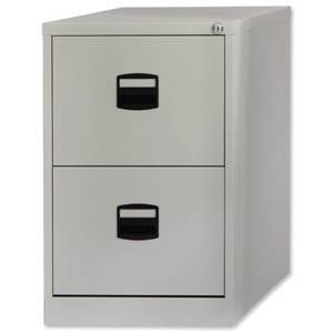 Trexus Filing Cabinet Steel Lockable 2-Drawer W470xD622xH711mm Grey Ident: 461B