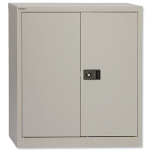 Trexus Storage Cupboard Steel 2-Door W914xD400xH1000mm Grey