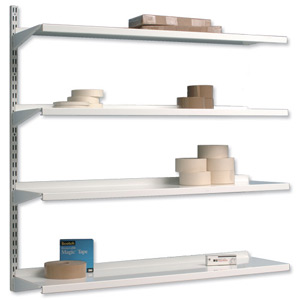 Trexus Top Shelf Extension Bay for Metal Shelves 4 Shelves Wall-mounted W1000xD270xH1048mm Ident: 478D