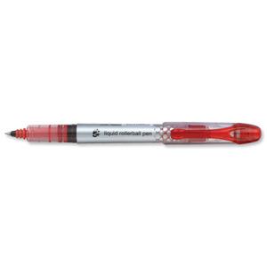 5 Star Rollerball Pen Liquid Ink 0.7mm Tip 0.5mm Line Red [Pack 12]