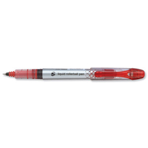 5 Star Rollerball Pen Liquid Ink 0.7mm Tip 0.5mm Line Red [Pack 12] Ident: 73A