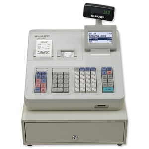 Sharp Cash Register 307W 10000 PLUs 99 departments and 15 lines/sec W424xD355xH326mm White Ref AE-307 Ident: 571C