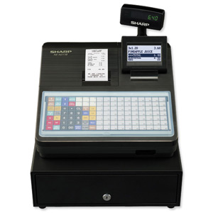 Sharp Cash Register 217B 2000 PLUs 50 departments and 12 lines/sec W424xD355xH326mm Black Ref XE-A2178B