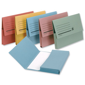 5 Star Document Wallet Half Flap 285gsm Capacity 32mm Foolscap Assorted [Pack 50] Ident: 190B