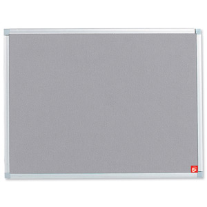 5 Star Noticeboard with Fixings and Aluminium Trim W900xH600mm Grey