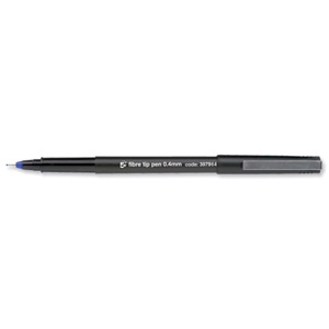 5 Star Fibre Tip Pen Medium 0.4mm Tip 0.4mm Line Blue [Pack 12] Ident: 75A