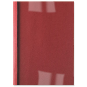 GBC Thermal Binding Covers 6mm Front PVC Clear Back Leathergrain A4 Red Ref IB451232 [Pack 100] Ident: 710H