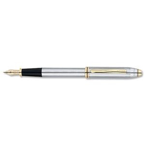 Cross Townsend Medalist Fountain Pen Ref 506 Chrome with Gold Trim Ref 506