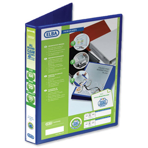 Elba Presentation Ring Binder PVC 2 D-Ring 25mm Capacity A4 Blue Ref 400008412 [Pack 6]