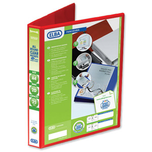 Elba Presentation Ring Binder PVC 2 D-Ring 25mm Capacity A4 Red Ref 400008676 [Pack 6] Ident: 221A