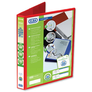 Elba Presentation Ring Binder PVC 2 D-Ring 25mm Capacity A4 Red Ref 400008676 [Pack 6]