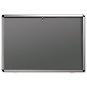 Nobo Display Cabinet Noticeboard Visual Insert Lockable A1 W907xH661mm Grey Ref 31333500 Ident: 276C