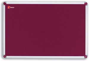 Nobo Euro Plus Noticeboard Felt with Fixings and Aluminium Frame W1226xH918mm Burgundy Ref 30125 Ident: 271A