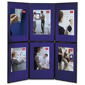 Nobo Showboard Display 9kg 6 Panels Each of W600xH900xD20mm Sides Blue and Grey Ref 1900043 Ident: 287A