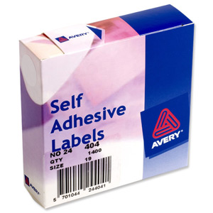 Avery Label Dispenser for Diam.19mm White Ref 24-404 [1400 Labels] Ident: 138B