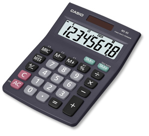 Casio Calculator Desktop Battery/Solar-power 8 Digit 3 Key Memory 103x137x31mm Black Ref MS-8TV/MS-8S