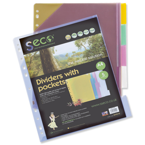 Sseco Dividers A4 Assorted Ref PocketDiv010 [Pack 5] Ident: 242C