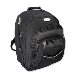 Lightpak Advantage Backpack Nylon with Detachable Laptop Sleeve Capacity 17in Black Ref 46090