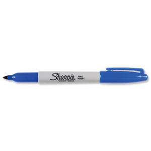 Sharpie Permanent Marker Fine Tip 1.0mm Line Blue Ref S0810950 [Pack 12]