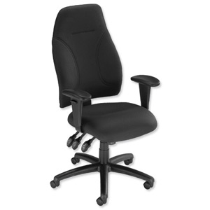 Influx Posture High Back Asynchronous Armchair Seat W500xD500xH420-530mm Black Ident: 405A