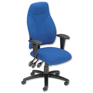 Influx Posture High Back Asynchronous Armchair Seat W500xD500xH420-530mm Blue Ident: 405A