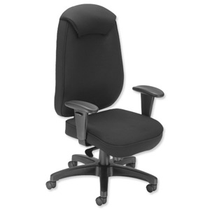 Influx Vitalize Executive Task Chair Synchronous Seat W520xD520xH420-510mm Black Ref 11188-01ABlk