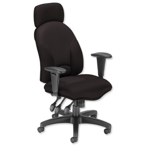 Influx Energize Aviator Armchair Seat W540xD450xH490-590mm Black Ref 11199-01Blk Ident: 391A