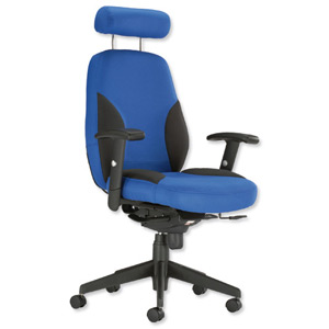 Influx Energize Aviator Armchair Seat W540xD450xH490-590mm Black and Blue Ref 11199-01BlkBlu Ident: 391A