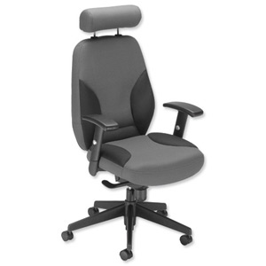 Influx Energize Driver Armchair Seat W520xD480xH500-640mm Black and Grey Ref 11185-01BlkGry Ident: 391B