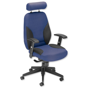 Influx Energize Driver Armchair Seat W520xD480xH500-640mm Black and Blue Ref 11185-01BlkBlu Ident: 391B