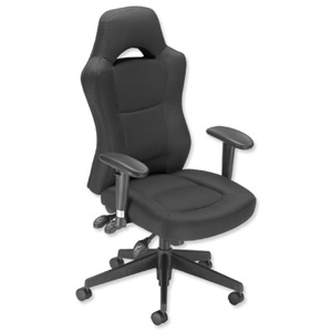 Influx Energize Racer Armchair Seat W540xD490xH440-570mm Black Ref 11187-01ABlk Ident: 391C