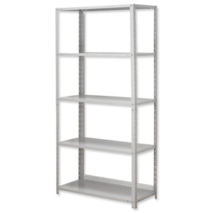 Influx Shelving Unit Bolted Midweight 5 Shelves Load 5x 70kg W900xD400xH1850mm Grey