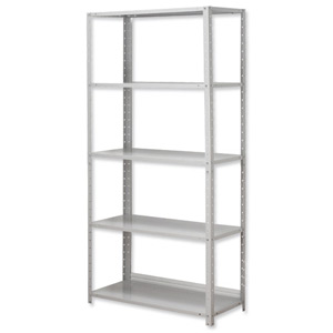 Influx Shelving Unit Bolted Midweight 5 Shelves Load 5x 70kg W900xD400xH1850mm Grey Ident: 476C