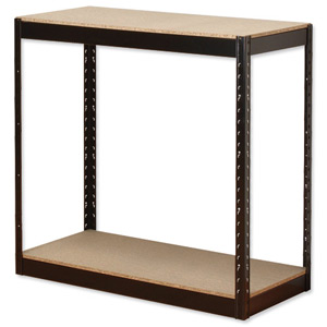 Influx Storage Shelving Unit Heavy-duty Boltless 2 Shelves Capacity 2x 150kg W950xD450xH940mm Black Ident: 477B