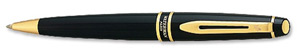 Waterman Expert III Ball Pen Black Laquer with Gold Trim Medium Blue Ink Ref S0951700 Ident: 89A