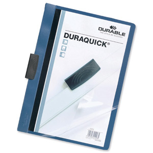 Durable Duraquick Clip Folder PVC Clear Front A4 Blue Ref 2270/06 [Pack 20] Ident: 201G