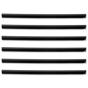 Durable Spine Bars for 80 Sheets A4 Capacity 9mm Black Ref 2909/01 [Pack 25]