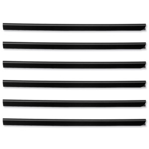 Durable Spine Bars for 60 Sheets A4 Capacity 6mm Black Ref 2931/01 [Pack 50]