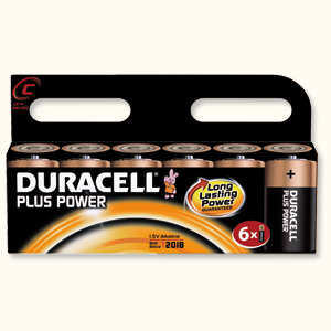 Duracell Plus Power Battery Alkaline 1.5V C Ref 81275340 [Pack 6] Ident: 648A