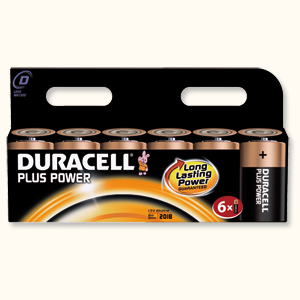 Duracell Plus Power Battery Alkaline 1.5V D Ref 81275354 [Pack 6] Ident: 648A