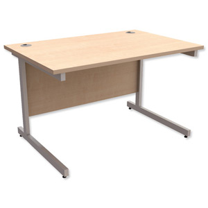 Trexus Contract Desk Rectangular Silver Legs W1200xD800xH725mm Maple Ident: 433A