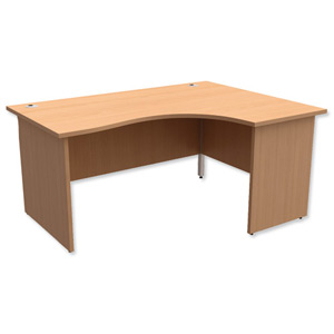 Trexus Classic Radial Desk Panelled Right Hand W1600xD1200xH725mm Beech Ident: 435A