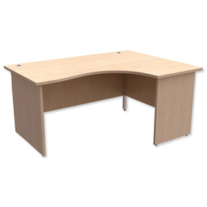 Trexus Classic Radial Desk Panelled Right Hand W1600xD1200xH725mm Maple Ident: 435A
