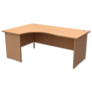 Trexus Classic Radial Desk Panelled Left Hand W1800xD1200xH725mm Beech