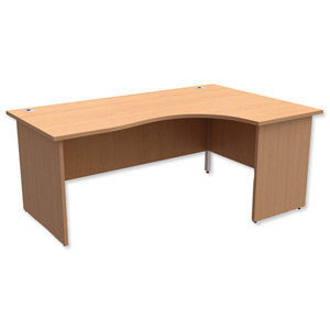 Trexus Classic Radial Desk Panelled Right Hand W1800xD1200xH725mm Beech Ident: 435A