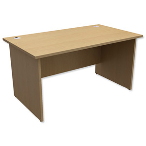 Trexus Classic Desk Panelled Rectangular W1400xD800xH725mm Oak Ident: 435B