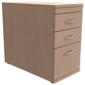 Trexus Mobile Filing Pedestal Desk-High 3-Drawer W400xD800xH725mm Maple Ident: 436E