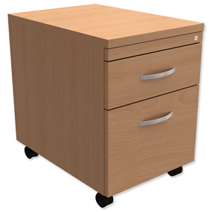 Trexus Mobile Filing Pedestal 2-Drawer W400xD600xH602mm Beech Ident: 436A