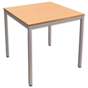Trexus Square Table with Silver Legs 18mm Top W750xD750xH725mm Beech Ident: 448A